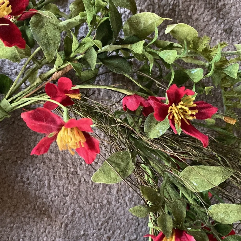 Red Wreath with Greenery